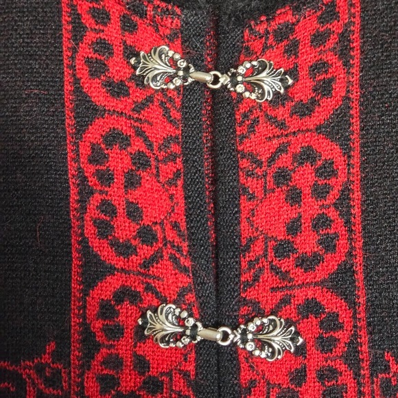 NorthStyle Cardigan Womens Large Floral Alpaca Wool Blend Hook Knit Made In Peru - Picture 2 of 10